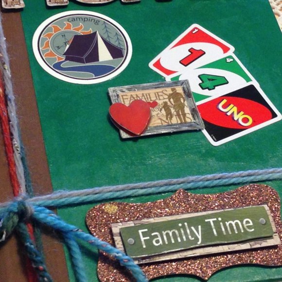 Hand painted Home and Family rescued book decor - Picture 3 of 6